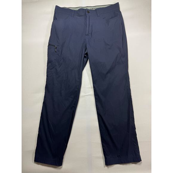 Orvis Men's Water Repellent Straight Leg Navy Blue Pants - Size 36x30 (37x29.5) - Picture 1 of 5